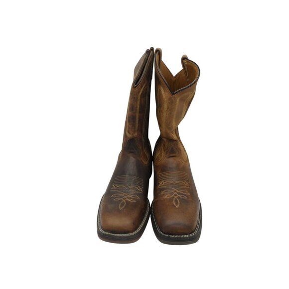 Laredo Men's 10" Bennett Square Toe Western Cowboy Boots 7454 Brown Size 9D - Picture 2 of 8
